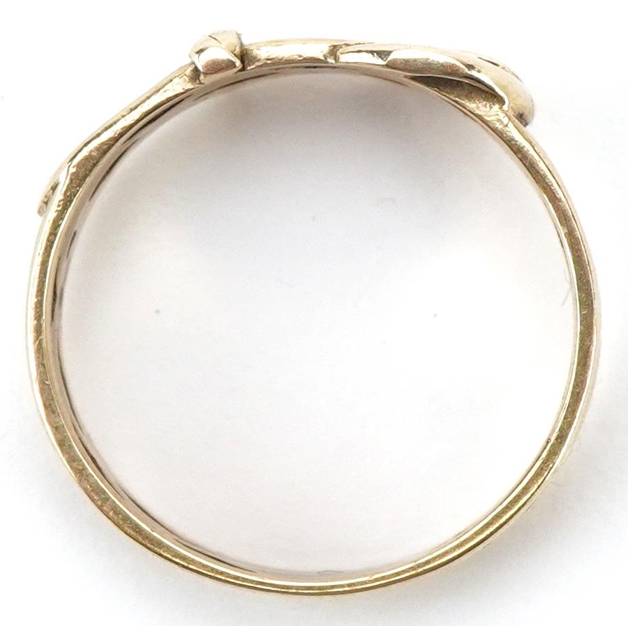 9ct gold pierced buckle ring, size Q, 3.5g - Bild 3 aus 3
