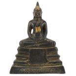 Oriental gilt bronze Buddha, 24cm high
