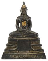 Oriental gilt bronze Buddha, 24cm high