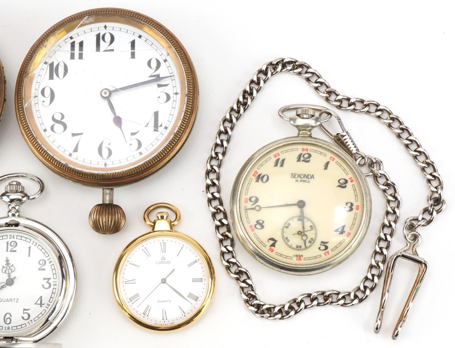 Vintage and later pocket watches and travel watches including Sekonda, Lorus and Ingersoll, the - Image 3 of 5