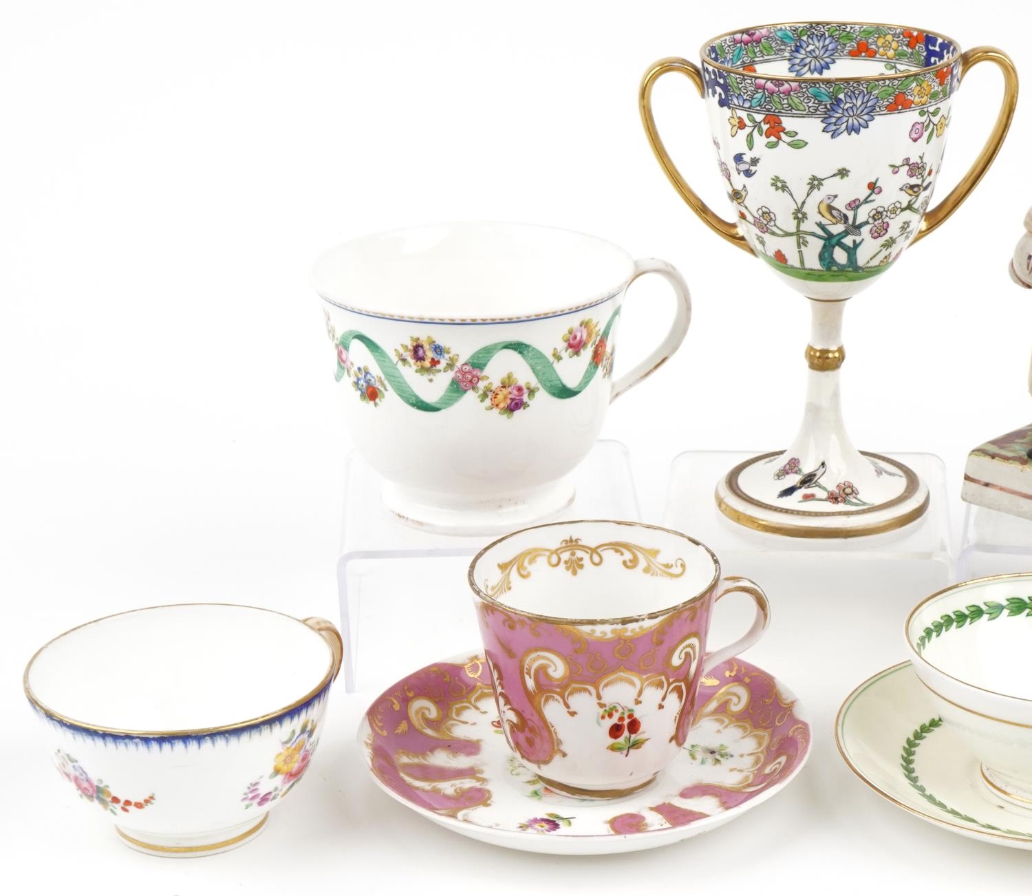 Victorian and later ceramics including Minton twin handled trophy, cup and saucer attributed to - Image 2 of 4