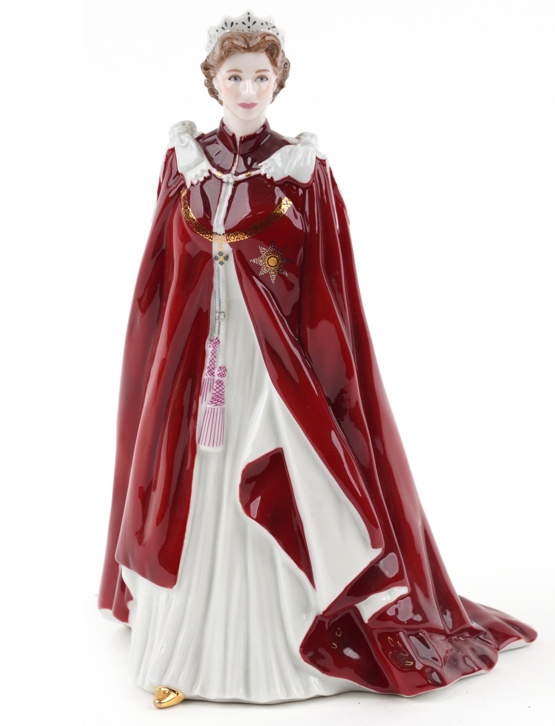 Royal Worcester Queen Elizabeth II figurine commemorating her 80th birthday, 23cm high