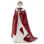 Royal Worcester Queen Elizabeth II figurine commemorating her 80th birthday, 23cm high