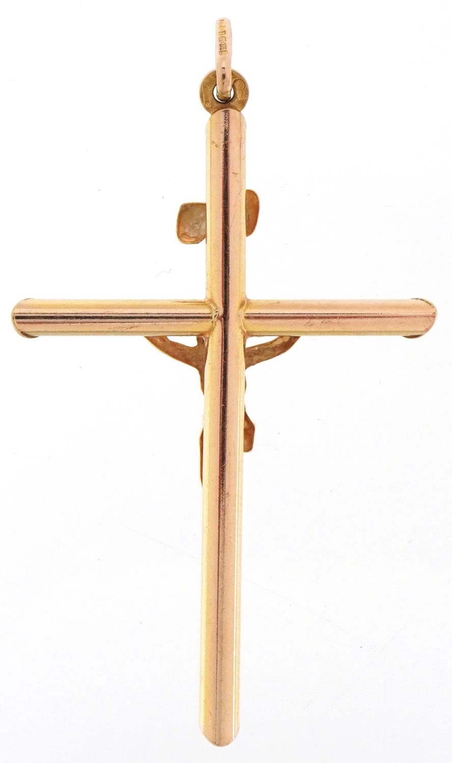 Unoarre, Italian 9ct gold crucifix pendant, 5.5cm high, 2.3g - Bild 2 aus 3