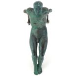 Bronze door knocker of a Greek acrobat, 23cm high