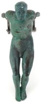 Bronze door knocker of a Greek acrobat, 23cm high