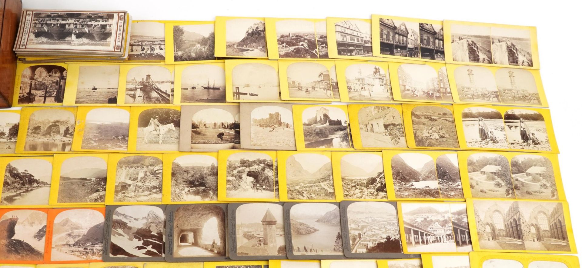 Approximately two hundred stereoscopic view cards including harbour scene, Switzerland, Ireland - Image 3 of 7