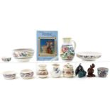 Poole pottery and Honiton collectable china including jug, bowl, preserve jar and cover and a