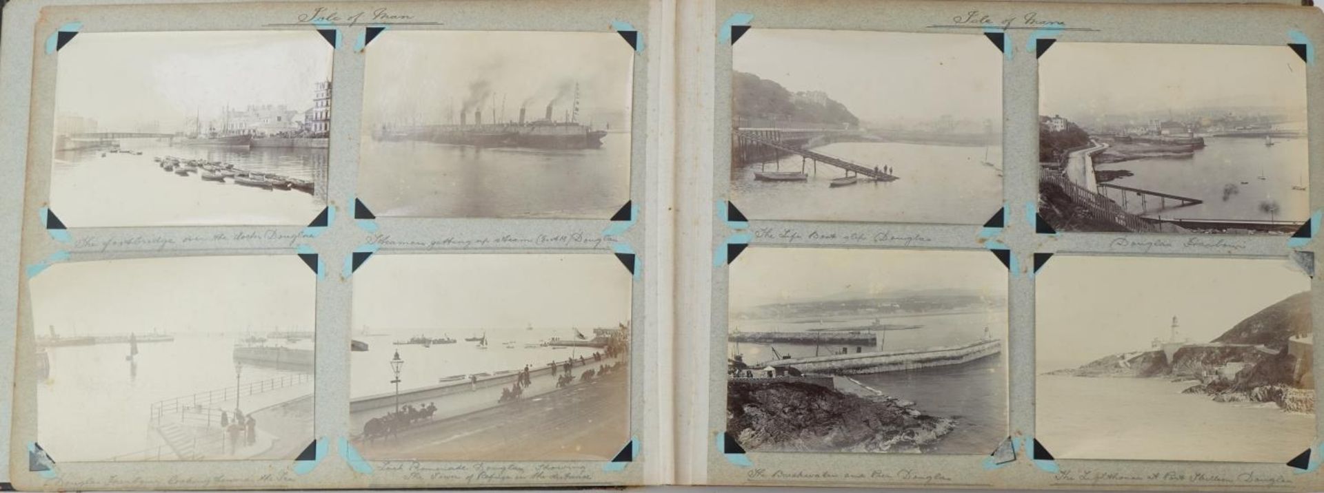 Early 20th century black and white photographs relating to the Isle of Man arranged in an album - Image 3 of 28