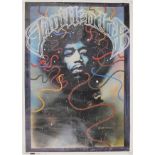 Vintage Jimi Hendrix poster designed by Barry Tobin, published by Splash, numbered 8050, 89cms x