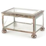 Grey & Co, Edwardian silver and bevelled glass jewel box raised on four bun feet, London 1903, 7cm H