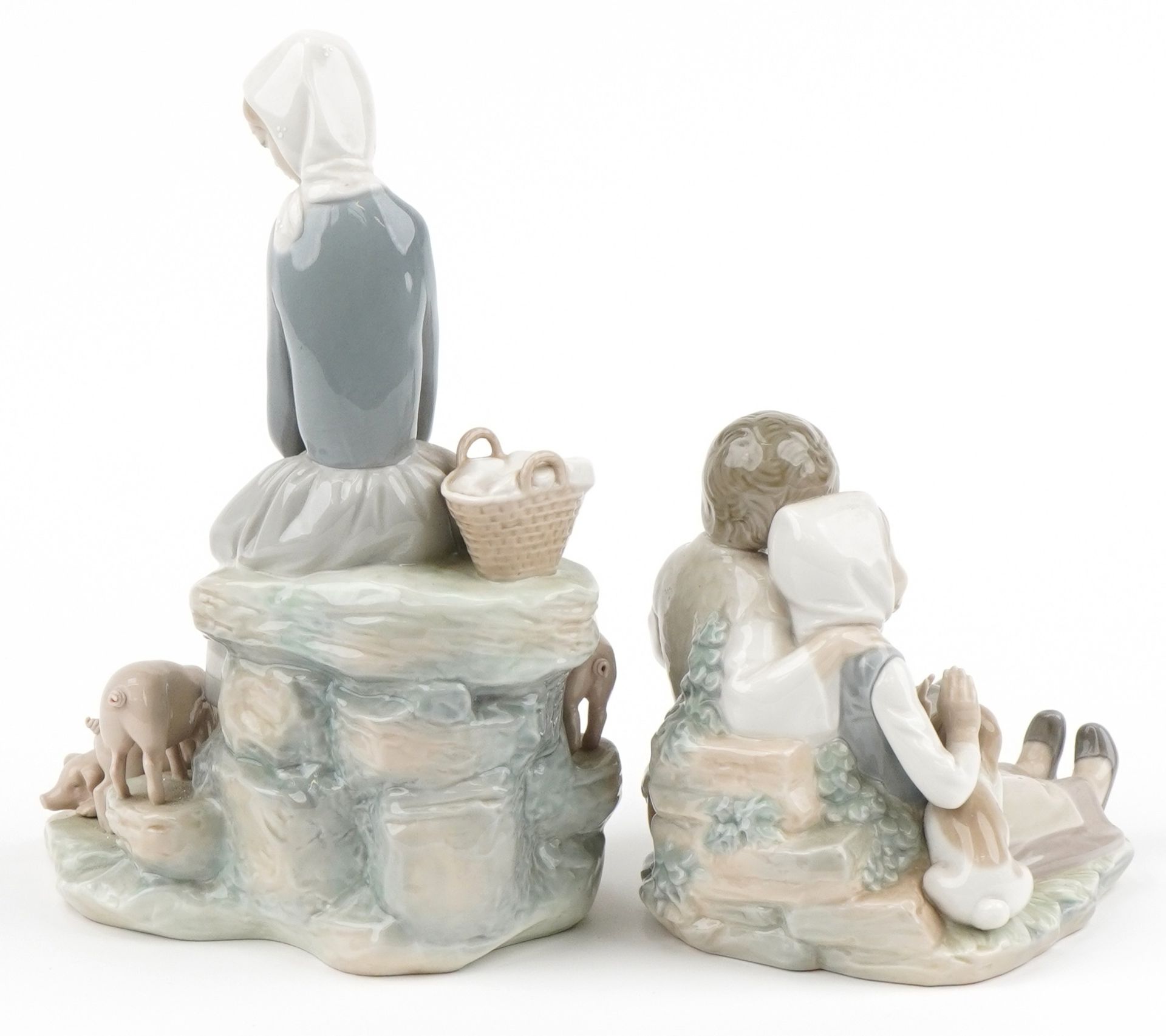 Two Lladro figure groups with boxes comprising Figurine Precocious 4856 and girl with piglets - Bild 3 aus 4