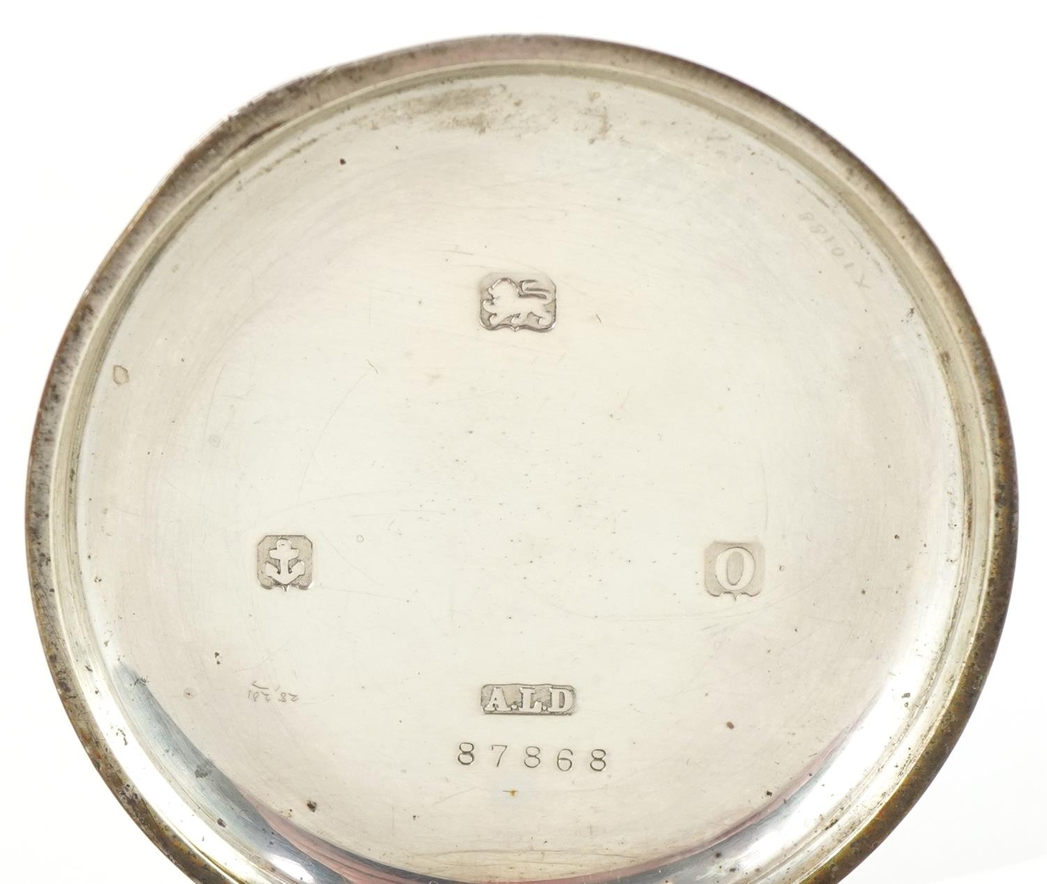 George V gentlemen's silver open face keyless pocket watch having enamelled and subsidiary dials - Image 5 of 5