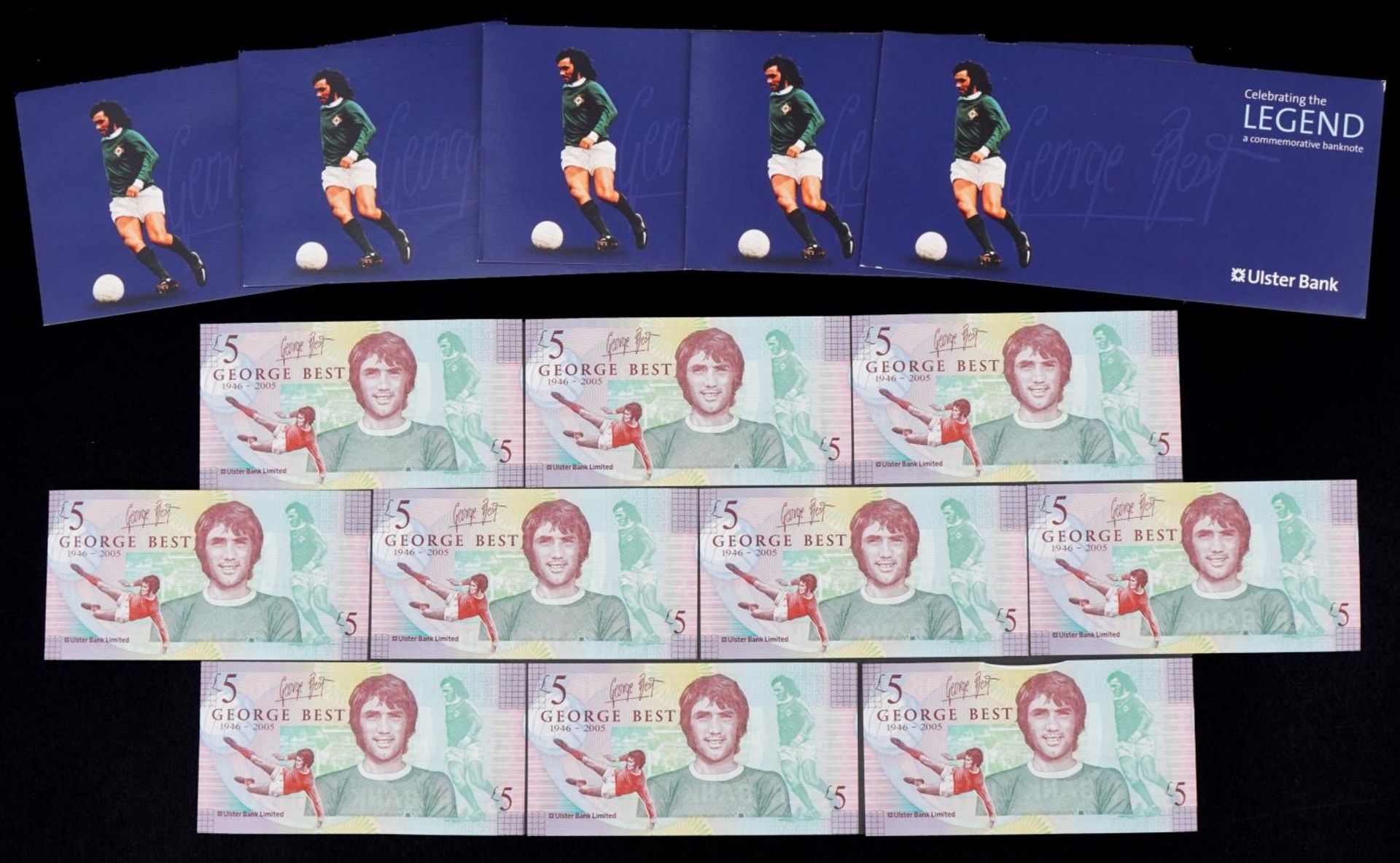 Ten count these 2006 Ulster Bank Limited George Best design five pound notes, including three with - Bild 4 aus 7