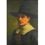 Charles Beatson - A Puritan, oil on wood panel, mounted in a gilt frame, 34cm x 24cm excluding the