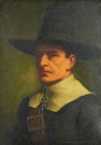 Charles Beatson - A Puritan, oil on wood panel, mounted in a gilt frame, 34cm x 24cm excluding the