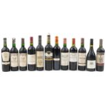 Twelve bottles of red wine including 2003 Chateau de Jau, 2005 Chateau Gillet Bordeaux and 2005