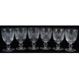 Set of six Waterford Crystal Boyne pattern glasses, each 12cm high