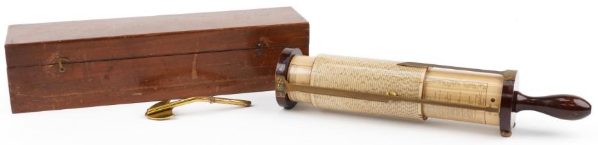 Early 20th century Stanley Fuller calculator with mahogany case, the calculator numbered 8176 43