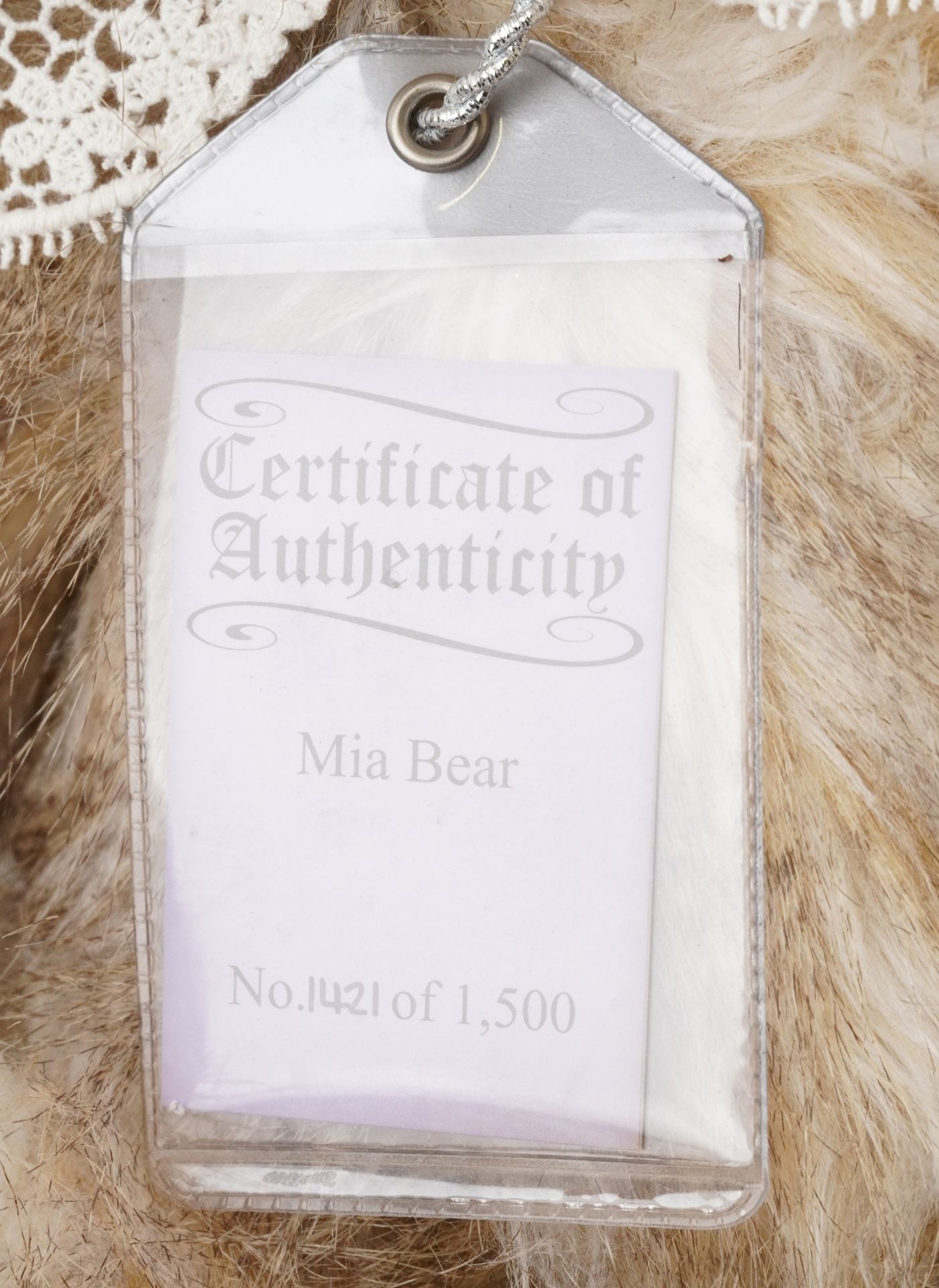Four large Charlie teddy bears including Mia bear with certificate numbered 1421/1500, the largest - Image 4 of 5