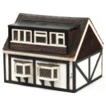 Georgian style hand built wooden dolls house, 53cm H x 63cm W x 55cm D