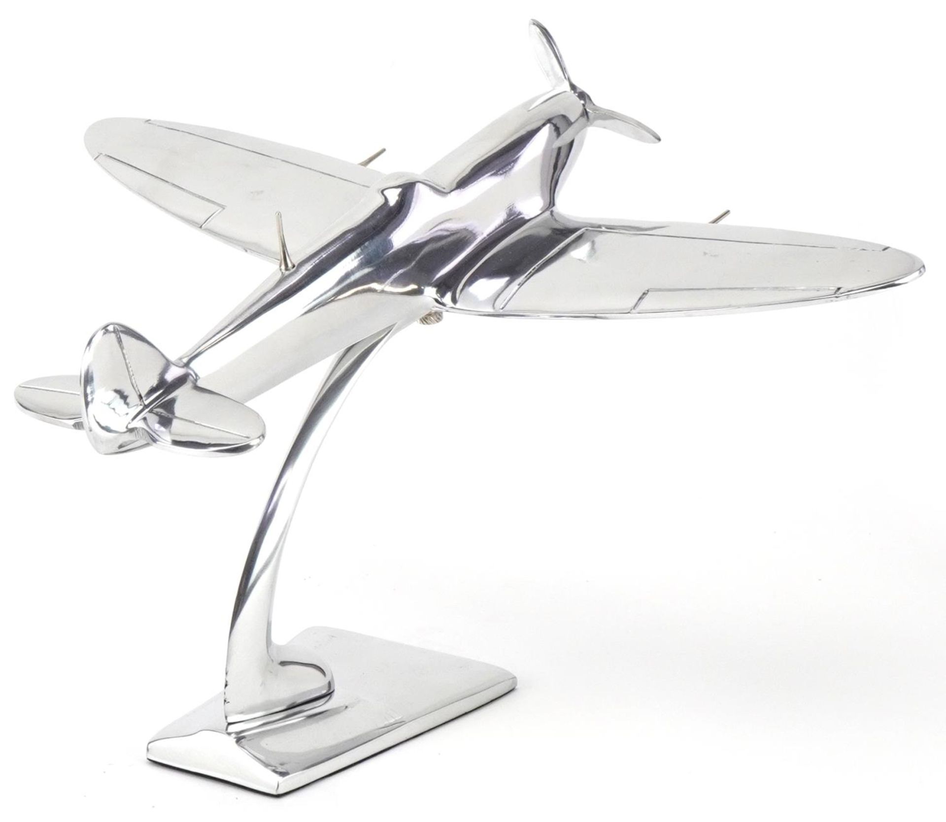 Chromed model of a military aeroplane, 36cm wide - Image 2 of 3