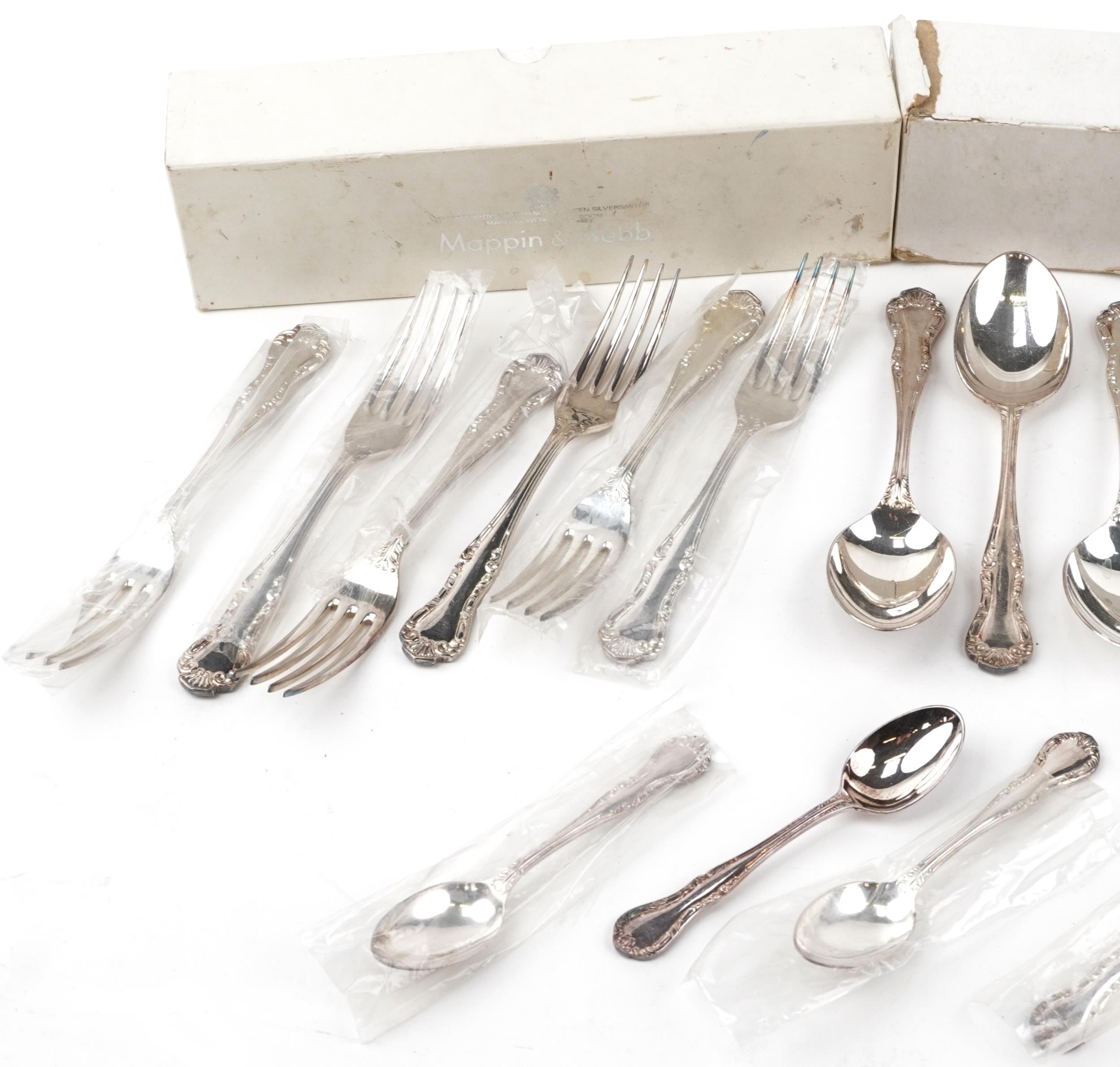 As new Mappin & Webb silver plated cutlery housed in three boxes including forks - Image 2 of 6