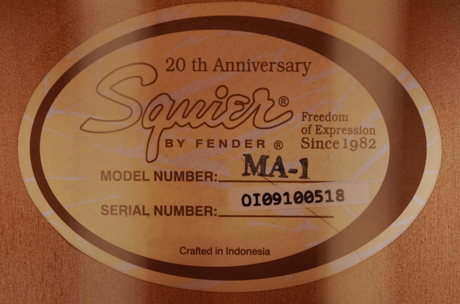 Squier by Fender six string acoustic 20th Anniversary acoustic guitar model MA-1, serial number - Image 2 of 4