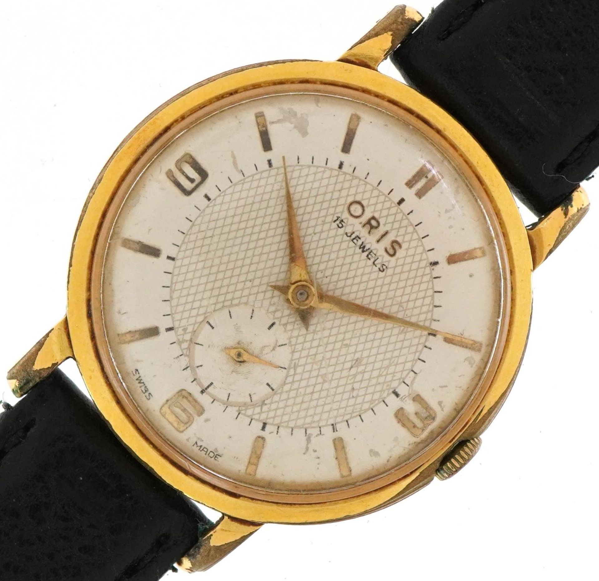 Oris, gentlemen's manual wind wristwatch having subsidiary dial with Arabic numerals, 33mm in