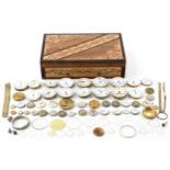 Large collection of antique and later wristwatch and pocket watch movements including J G Graves,