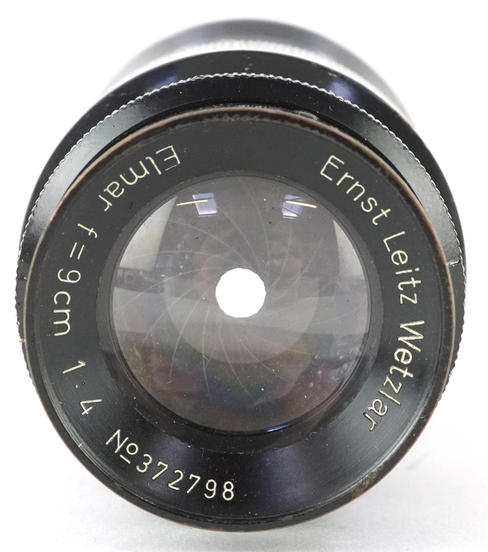 Leica Ernst Leitz Wetzlar Elmar F=9cm 1.4 No 372798, 8.5cm in length - Bild 3 aus 3