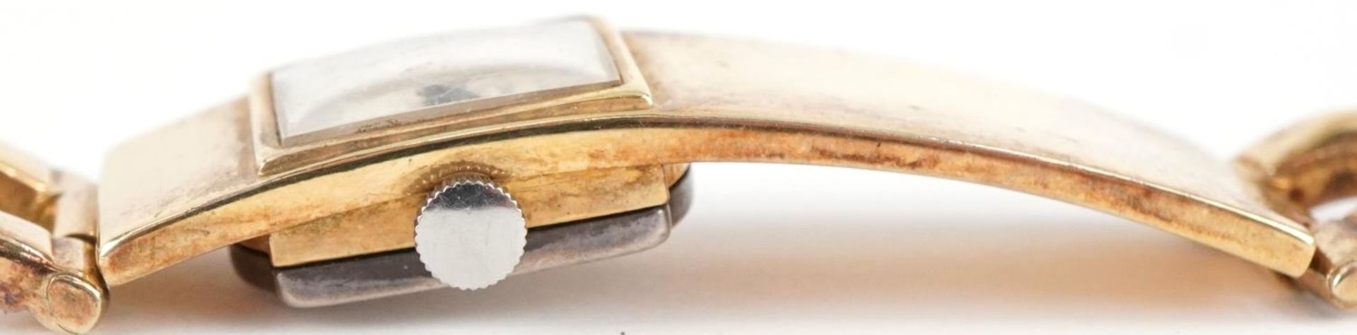 Seamans 800 grade silver gilt Art Deco style identity bracelet manual wind wristwatch having Roman - Bild 7 aus 7