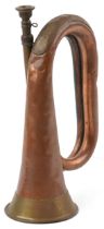 Brass and copper bugle, Henry Potter & Co, Charring Cross Road, London 1938, 28cm in length