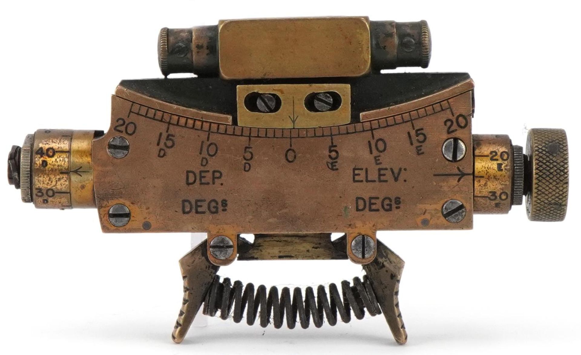 Military interest World War I clinometer gun sight (sight mark II) dated 1918, numbered 3097, 14cm - Bild 3 aus 5