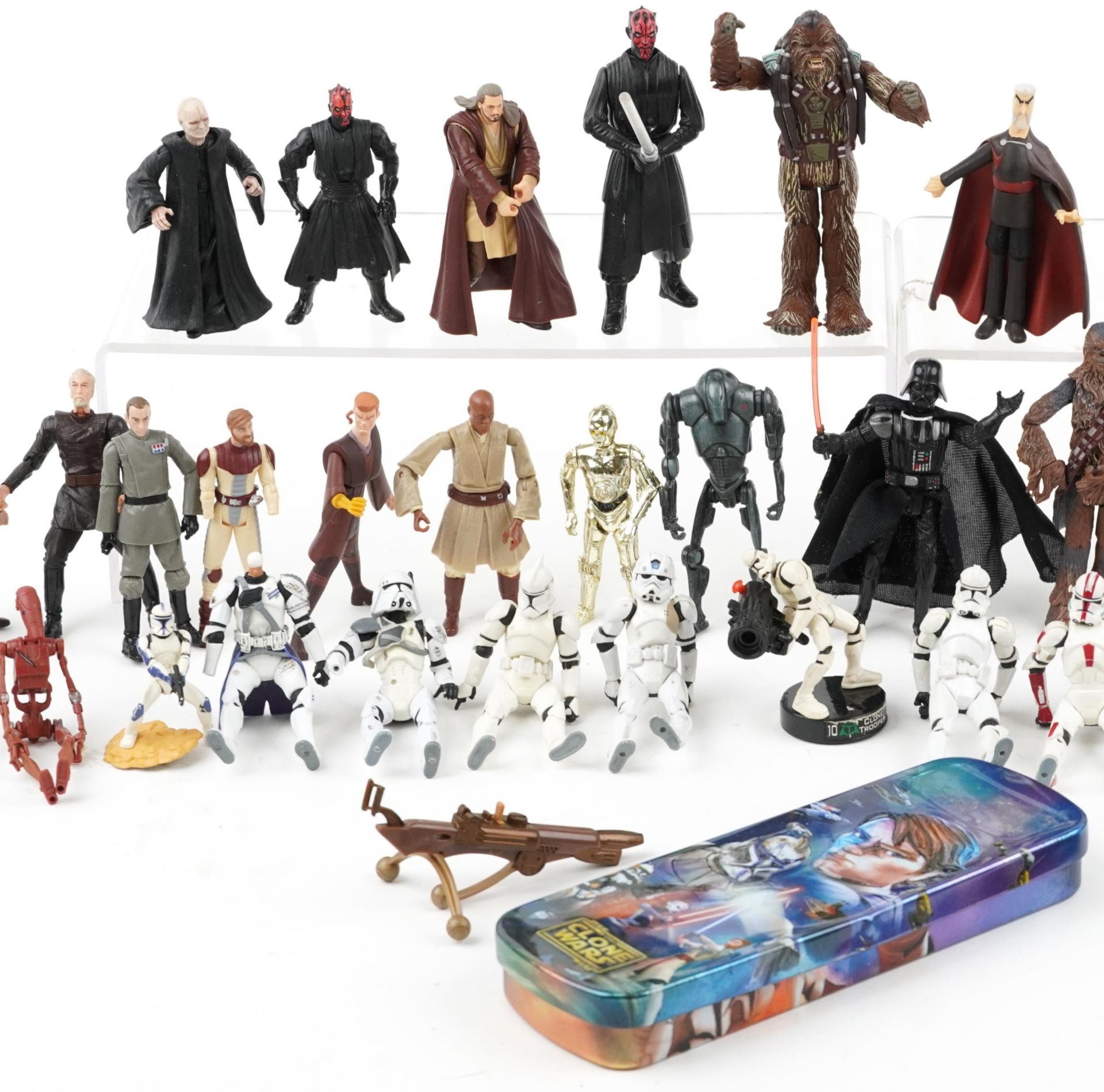 Large selection of Star Wars figures including Chewbacca and Darth Vader, the largest 14cm high - Image 3 of 4
