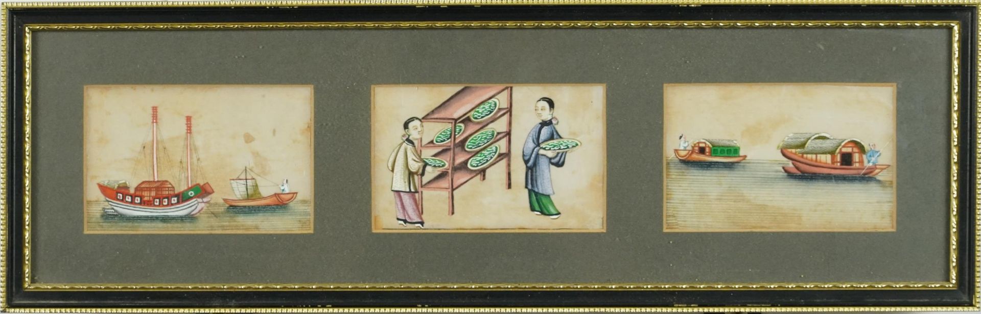 Eleven hand painted Chinese watercolours onto paper, each mounted and framed, the largest 41cm x - Bild 3 aus 16
