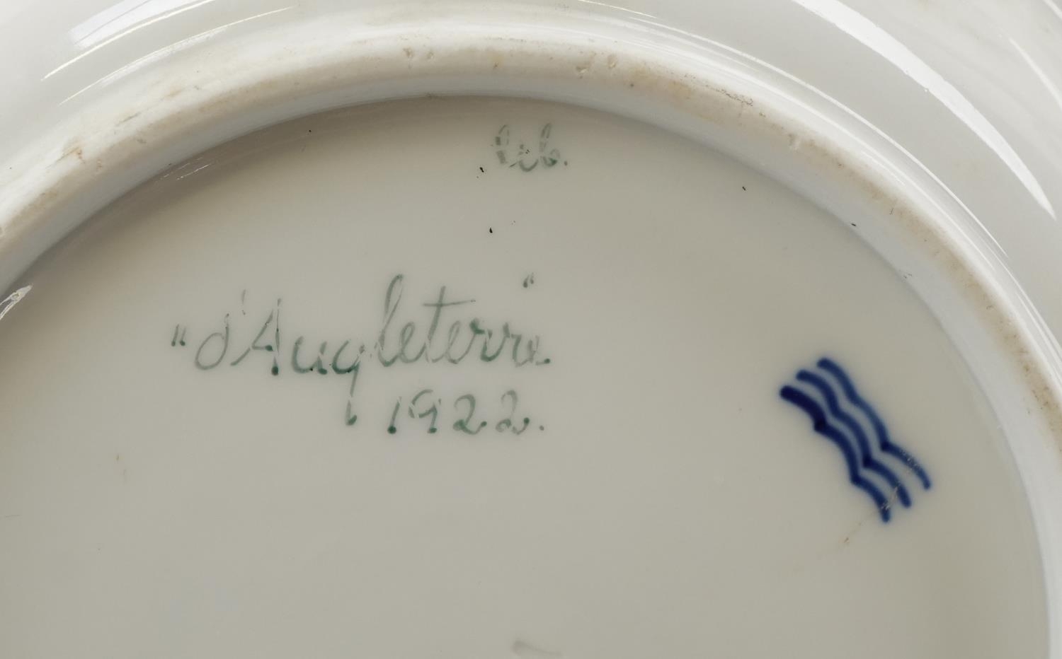 Royal Copenhagen, pair of early 20th century Danish porcelain soup bowls having pierced borders, - Image 3 of 3