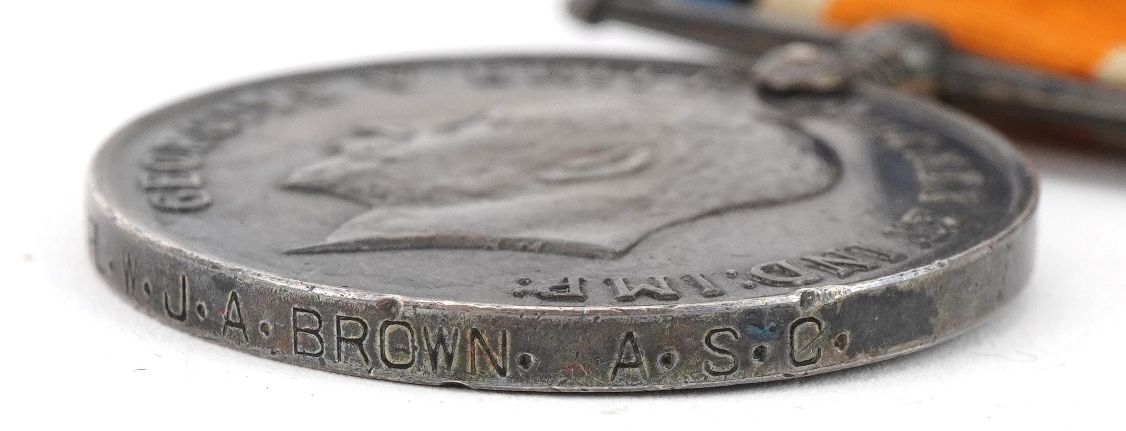 British military World War I medals awarded to W.J.A.BROWN A.S.C Mons Star and CPL.W.J.A.BROWNA.S. - Image 8 of 8