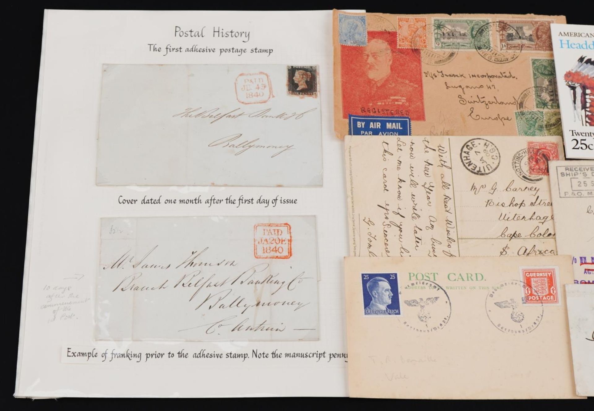 19th century and later postal history including a Penny Black cover dated 1840 and a Penny Red - Bild 2 aus 4