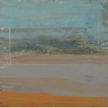 Seashore, abstract composition oil on canvas, inscribed verso, unframed, 61cm x 61cm