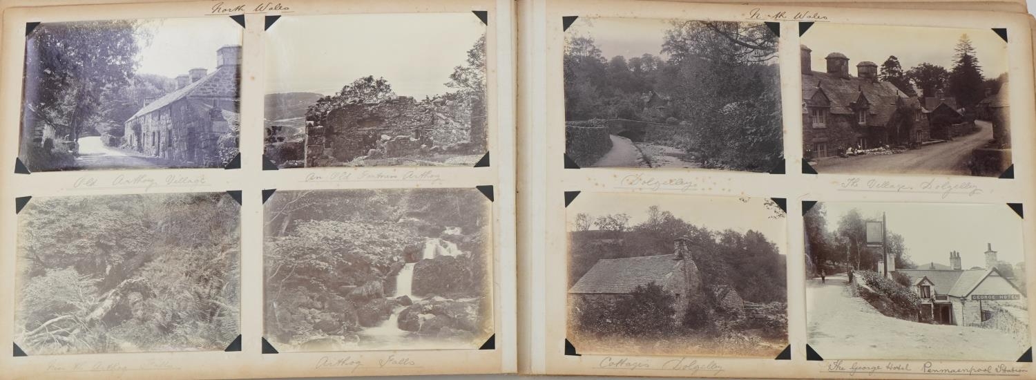 Early 20th century black and white photographs arranged in an album including Staffordshire, - Image 31 of 40