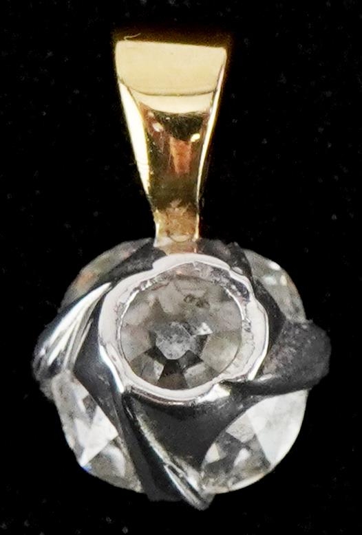 Unmarked gold diamond solitaire pendant, the diamond approximately 1.00 carat - Image 2 of 2