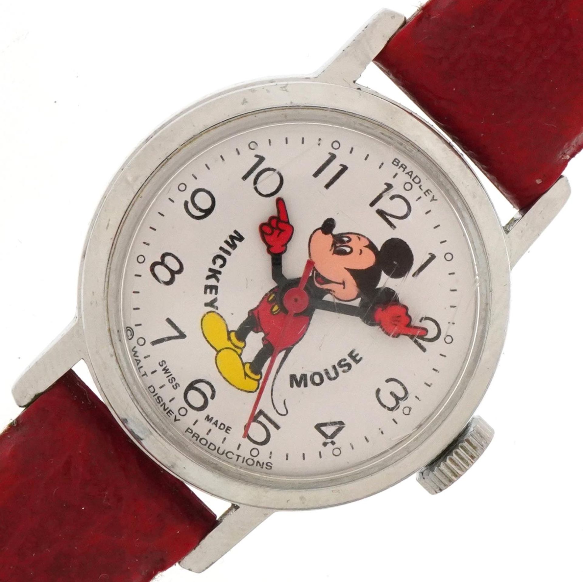 Bradley Time, vintage Walt Disney Mickey Mouse ladies wristwatch having enamelled dial with Arabic