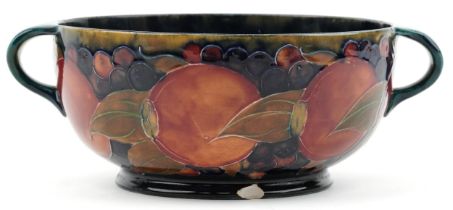 Moorcroft Pomegranate pattern fruit bowl, 28cm in diameter