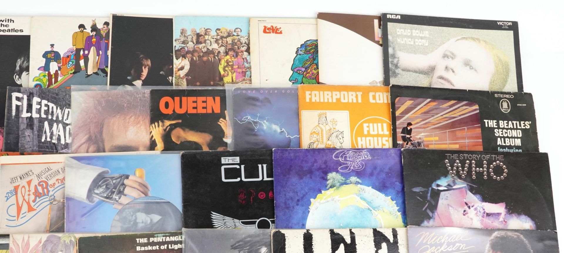 Vinyl LP records including Cream, The Rolling Stones, The Beatles, Love, David Bowie, Dire Straits - Image 3 of 5