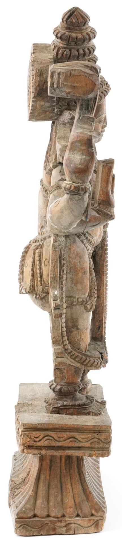 Large wooden carved Balinese figure of a god, 55cm high - Bild 5 aus 7