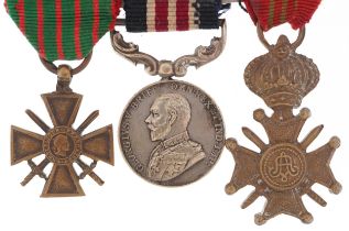 British military World War I dress medals including Bravery in the Field