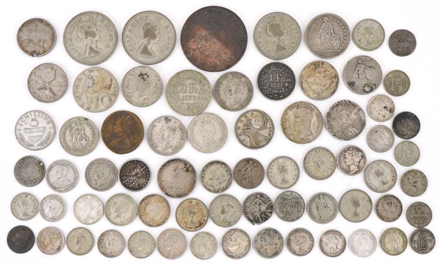 19th century and later world coinage, some silver, including 1944 two franc and Australian 1943 - Image 6 of 10