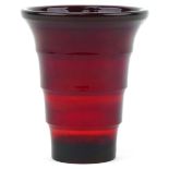 Swedish J Wuidart & Co London ruby glass vase, 18cm high