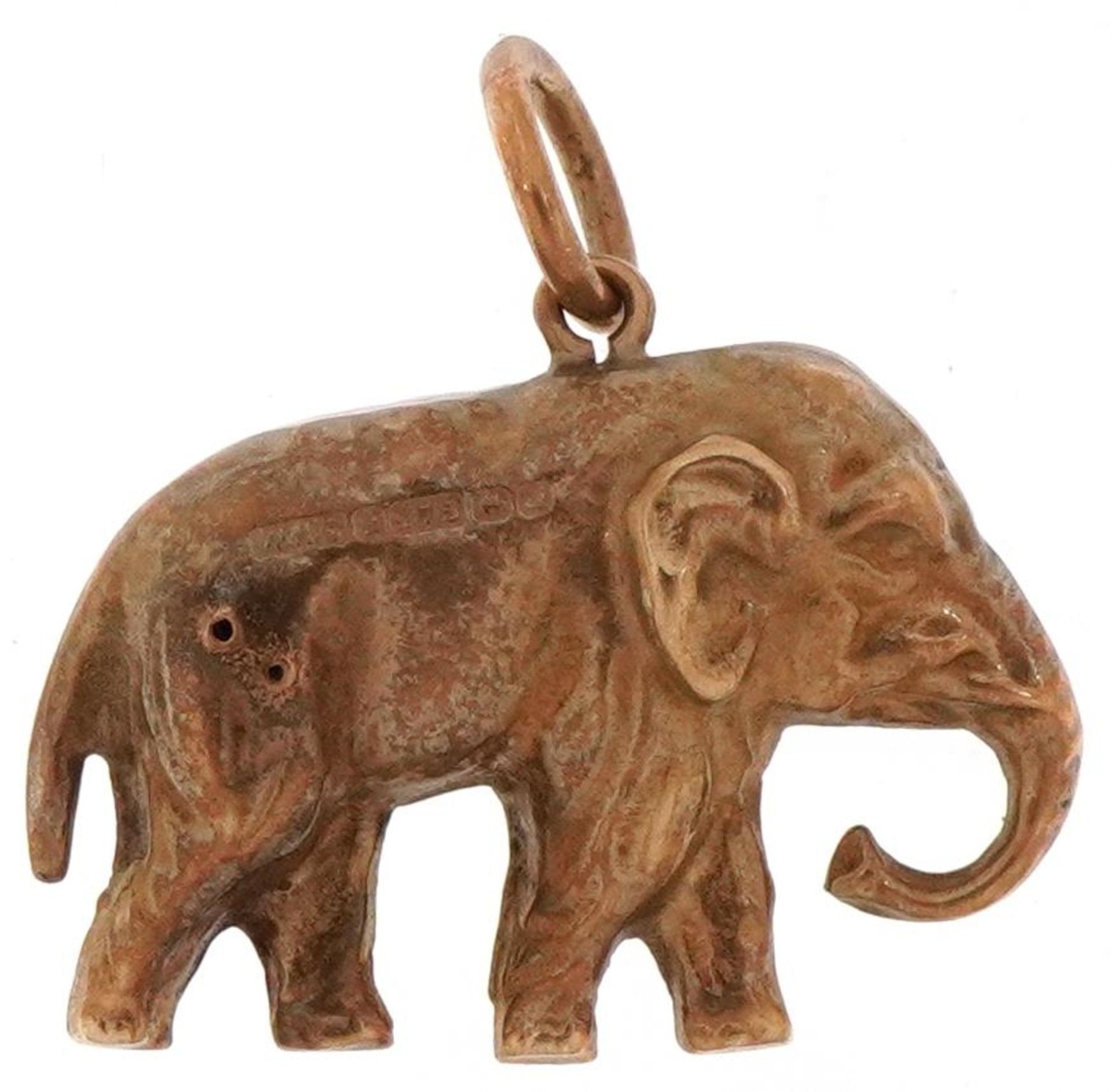 9ct gold charm in the form of an elephant, 1.9cm in length, 1.1g - Image 2 of 3